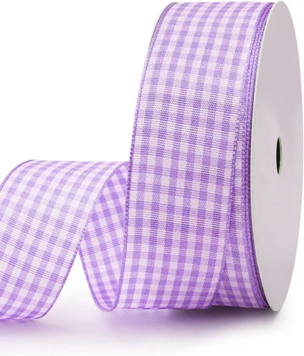 Miniatura 12 de VIVIQUEN Cinta Gingham a Cuadros Cinta a Cuadros de 1 Pulgada de Ancho Cinta de Tafetán a Cuadros 25 Yardas de Largo 100% Poliéster Borde Tejido