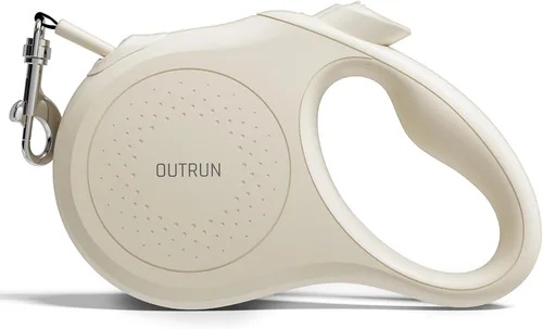 Miniatura 8 de OUTRUN Correa retráctil para perro de 16.5 pies para caminar hasta 55 libras, cinta de nailon fuerte sin enredos, bloqueo de freno resistente