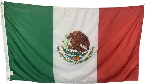 Bandera de México de 2 x 3 pies, nailon para todo tipo de clima y costuras reforzadas, fabricada con orgullo en los Estados Unidos