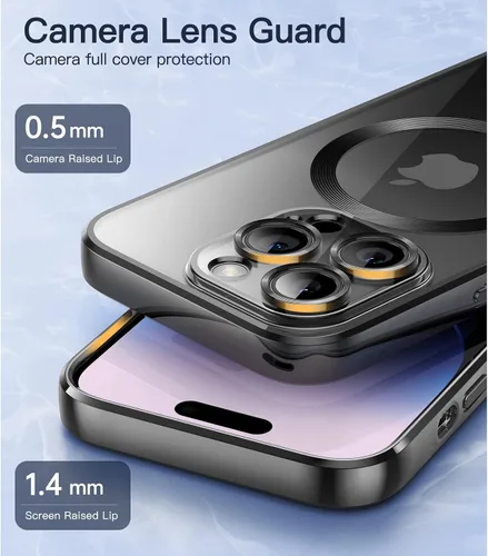 Miniatura 4 de JETech Funda transparente suave para iPhone 14 Pro de 6.1 pulgadas, protección completa para lente de cámara, compatible con carga inalámbrica Negro