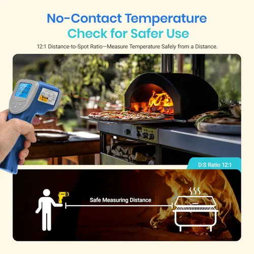 Miniatura 4 de Etekcity Termómetro infrarrojo mejorado 774, pistola de temperatura térmica para cocinar, herramienta láser de superficie IR para pizza, plancha