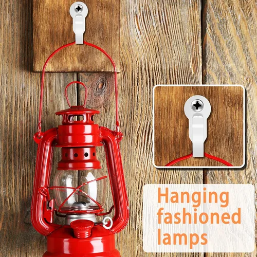 Miniatura 5 de DINGEE Ganchos con rosca - Ganchos de luz de acero inoxidable para luces de cadena en exteriores, ganchos pequeños blancos para patio, plantas