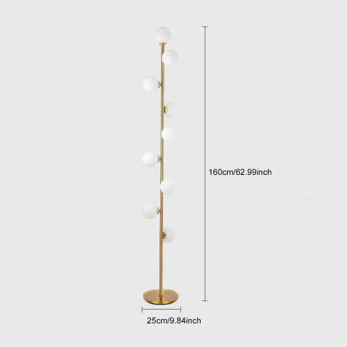 Miniatura 8 de Hsyile Lighting KU300198 Lámpara de pie elegante y acogedora moderna creativa para sala de estar, dormitorio, oficina, 9 luces Dorado