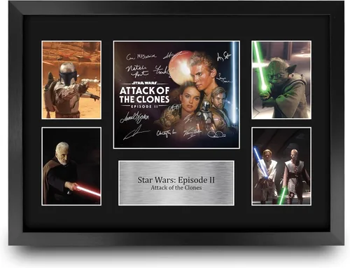 Miniatura 36 de HWC Trading Star Wars Episodio 1 La Amenaza Fantasma Regalos Presentación Impresa Autografiada Montaje para Fans de Recuerdos de Películas - 16" x