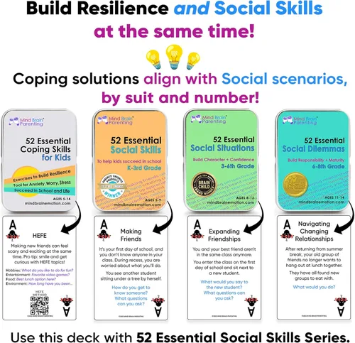 Miniatura 4 de 52 dilemas sociales esenciales: habilidades para que niños y adolescentes prosperen en la escuela secundaria - Tarjetas de conversación creadas por