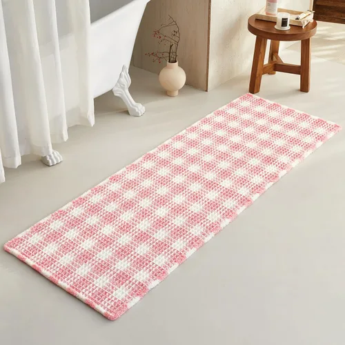 Miniatura 128 de TYUU Tapete de baño estilo gofre, tapete de baño bohemio, antideslizante, lavable, súper absorbente, de secado rápido, bonito tapete de baño