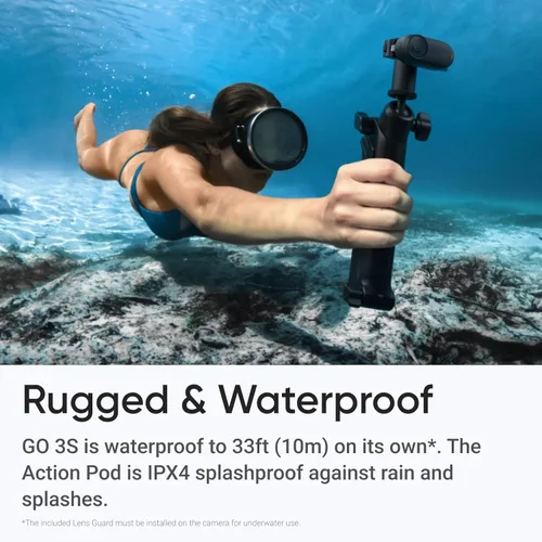 Miniatura 7 de Insta360 Cámara de acción GO 3S 4K edición estándar, color negro medianoche, 64 GB