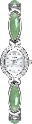Miniatura 6 de Elegante reloj de pulsera dorado para mujer, esfera ovalada vintage, movimiento de cuarzo impermeable, reloj de vestir de cara pequeña para mujer