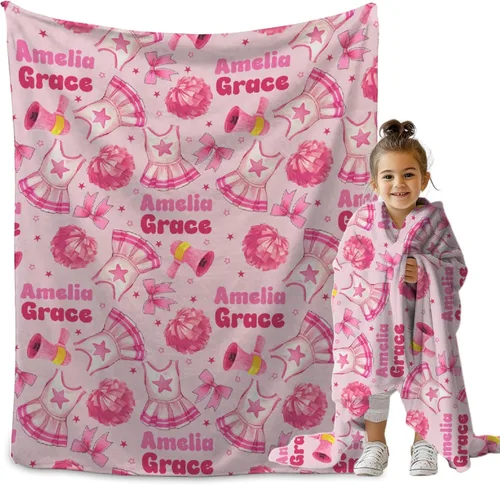 Miniatura 30 de Manta personalizada de bosque azul para niños y niñas, manta personalizada de animales salvajes, regalos para bebé, vaca, guardería, mantas