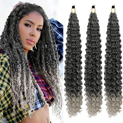 Miniatura 13 de 3 trenzas de ganchillo Passion Twist, cabello sintético preseparado para trenzar de 14 pulgadas, 3 paquetes de cabello trenzado pretrenzado
