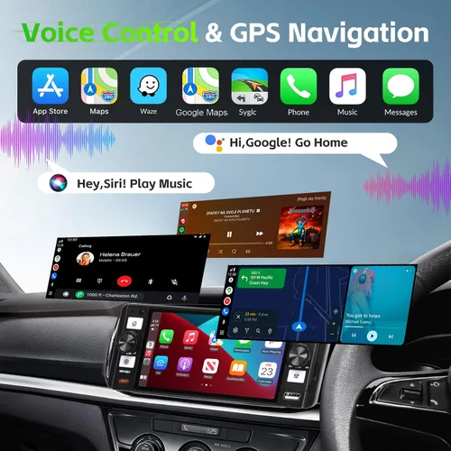 Miniatura 4 de Estéreo de radio DIN único para automóvil con Apple Carplay inalámbrico y Android Auto, pantalla táctil IPS de 5.7 pulgadas estéreo para automóvil
