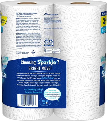 Miniatura 2 de Sparkle Toalla de Papel, 2 Rollos Gigantes Pas, 1.095 lb