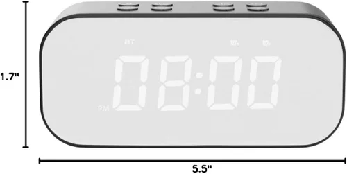 Miniatura 7 de AFK Reloj despertador con altavoz Bluetooth para dormitorio/oficina, pequeño reloj digital para adultos con sueño pesado, adolescentes, niños