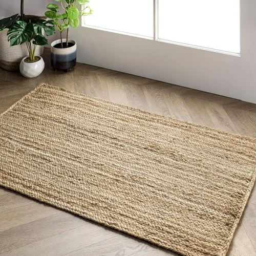Miniatura 27 de nuLOOM 8x10 Rigo Alfombra de yute tejida a mano, color blanco hueso, diseño rústico de granja, fibra natural, para dormitorio, sala de estar