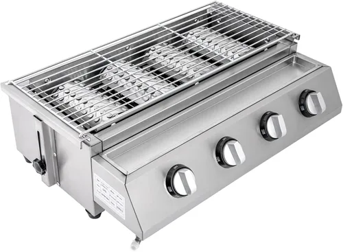 Miniatura 4 de Parrilla de gas de propano profesional de acero inoxidable para acampar al aire libre