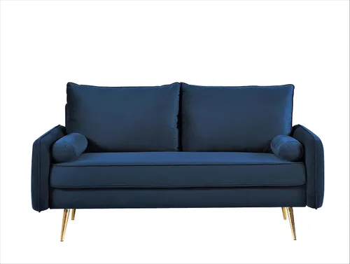 Miniatura 11 de Container Furniture Direct Kent - Sofá biplaza moderno, estilo europeo, de terciopelo, con patas cónicas, estilo vintage y diseño elegante, sofá