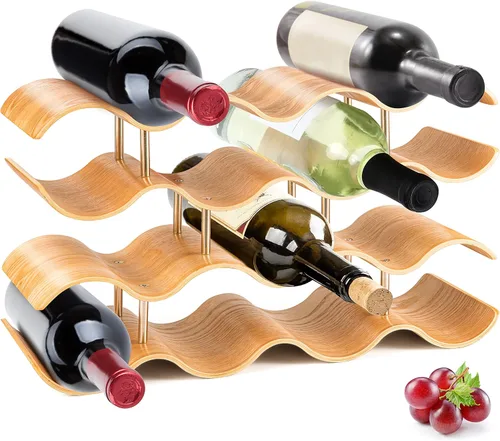 Miniatura 9 de NutriChef Magnum Estante de vino modular apilable para 24 botellas de gran tamaño, aparador mejorado de 1 pulgada de grosor, varillas de estante