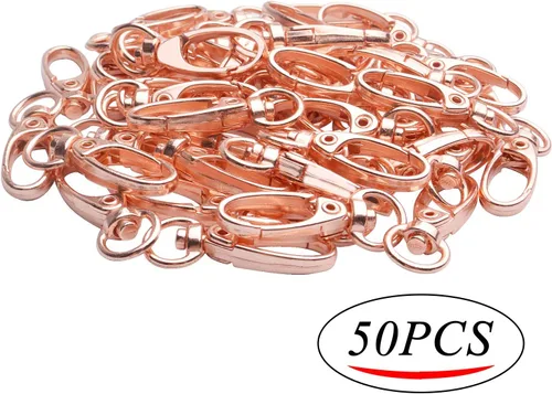 Miniatura 4 de 50 clips de cierre giratorios, 50 clips de gatillo giratorios de 1.378 in, broches de metal para colgar llaveros, correas de perro, decoración