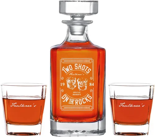 Miniatura 10 de Personalized Whiskey Decanter Set with Glasses - 7 Design Options - Custom Engraved Liquor 27 oz, Bourbon Decanter for Men Dad Birthday Graduation