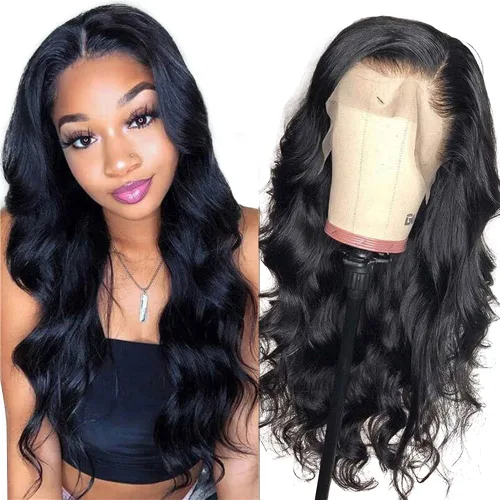 Miniatura 9 de Foreverlove - Pelucas de encaje frontal de onda corporal, de cabello humano virgen brasileño sin procesar, Remy, pre-arrancadas con cabello pequeño