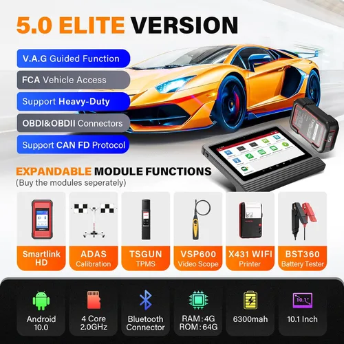 Miniatura 8 de Launch X431 PRO3 (V+) V5.0 2026 Herramienta de escaneo bidireccional mejorada, mapa de topología OEM, escaneo de camiones HD, AutoAuth para FCA SGW
