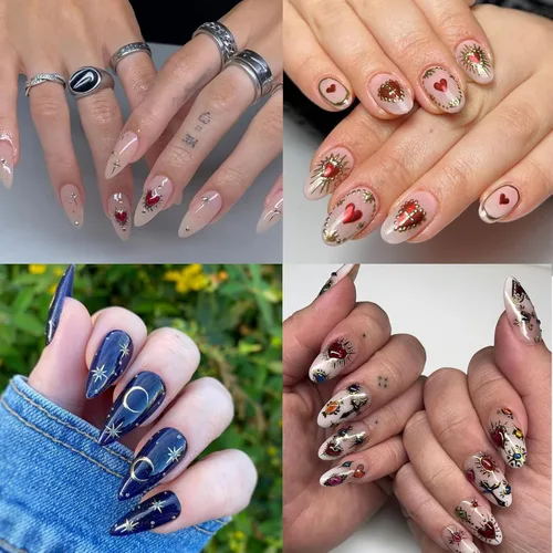 Miniatura 4 de 8 hojas de calcomanías doradas para arte de uñas, sol, estrella, luna bronceadora, calcomanías de uñas autoadhesivas 3D, calcomanías de uñas