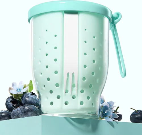 Vasos de frutas de viaje de 25 onzas para automóvil, taza de almacenamiento de ensalada de frutas con tenedor y tapas, recipientes reutilizables a