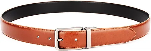 Miniatura 5 de thuizen Cinturón reversible de cuero genuino hecho a mano para hombre, color marrón