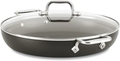Miniatura 10 de All-Clad E7859664 HA1 Sartén para freír sin PFOA, apto para lavadora de platos, antiadherente, resistente, anodizado, con tapa, 12 pulgadas