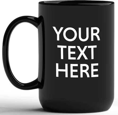 Miniatura 8 de GotPrint Tazas personalizadas con texto, taza personalizada con mensaje, regalo personalizado, diseño de doble cara, taza de café única, borde Negro