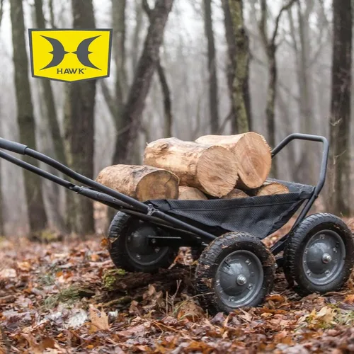 Miniatura 5 de Hawk Crawler Carro plegable multiusos, carrito de caza de ciervos y pesca con capacidad de 500 lb para transportar caza, carnada, equipo de caza