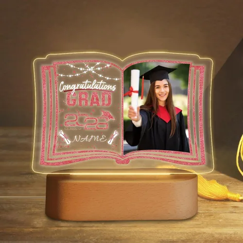 Miniatura 41 de Regalos de graduación personalizados luz nocturna con nombre de foto, lámpara LED de graduación personalizada 2026 para mujeres y hombres, regalos