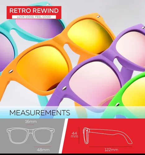 Miniatura 5 de Gafas de sol Retro Rewind para niño, niña, de 3-12 años, gafas de sol para niño resistentes a las roturas, con protección UV400, morado, talla única
