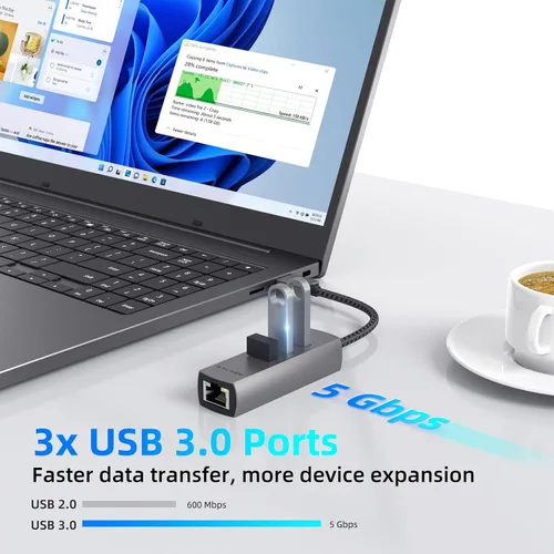 Miniatura 4 de Adaptador USB A a Ethernet, WALNEW USB 3.0 a RJ45 Gigabit Ethernet, compatible con Mac, MacBook Pro/Air, Samsung Galaxy Tab