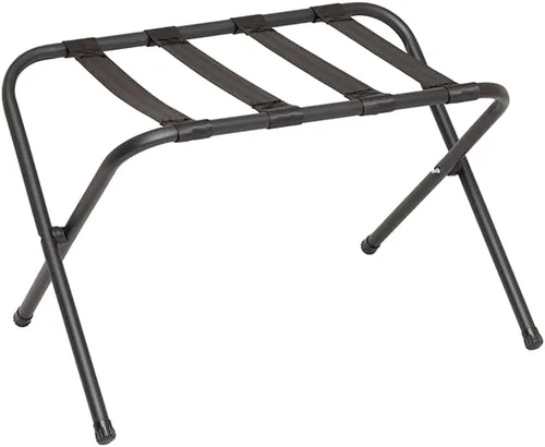 Mabel Home Portaequipajes plegable de metal, soporte para maleta con correas de nailon, 5 modelos y 3 colores, para hotel, dormitorio, habitación de
