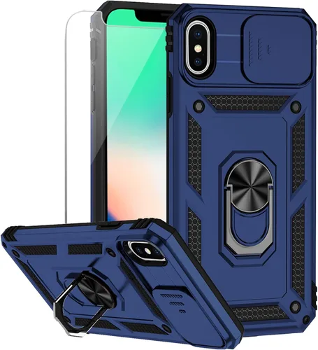 Miniatura 16 de M MAIKEZI Funda para iPhone X/iPhone Xs con cubierta para lente de cámara, protector de pantalla HD, protección contra caídas de grado militar