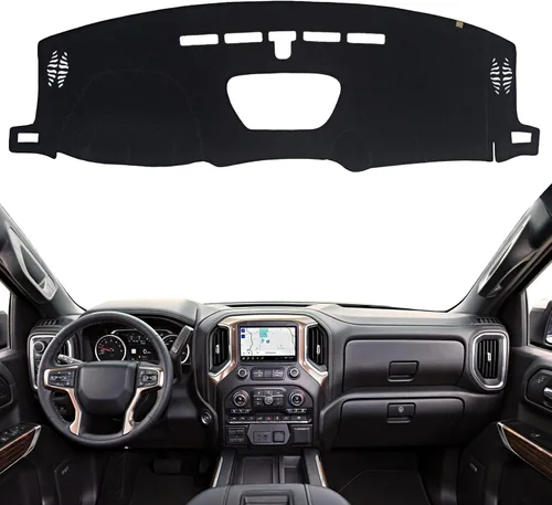 Miniatura 33 de Cubierta del Tablero Alfombrilla del Salpicadero Ajuste para Chevy Equinox 2024-2018 (Sin Modelos HUD), Alfombrilla del Tablero del Coche Negro