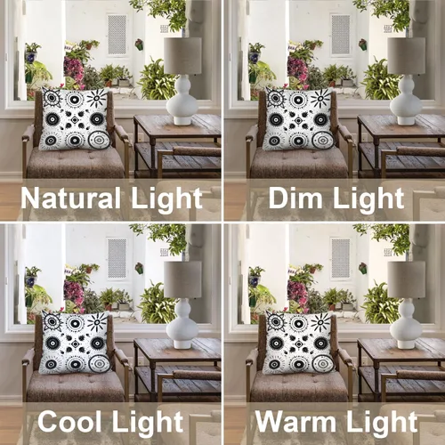 Miniatura 7 de Geometric Patterns Throw Pillow Covers, Black and White Designs Cushion Cases Digital Blended Hidden Zipperl Decorative Pillow Covers Square 16X16