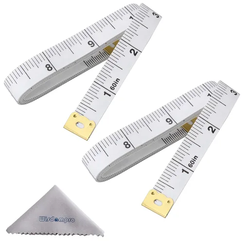 Miniatura 8 de Wisdompro Cinta métrica suave de 120 pulgadas para coser tela a medida, medida del cuerpo, indexada en unidades métricas y estándar, práctica regla