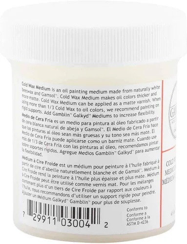 Miniatura 3 de Gamblin Artist Colors Cold Wax Pintura al óleo Medio Claro 4oz tarro
