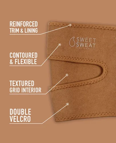 Miniatura 2 de Sports Research - Recortadores de muslo tonificados Sweet Sweat para hombres y mujeres Aumenta el calor y el sudor en los muslos (arcilla, pequeño)