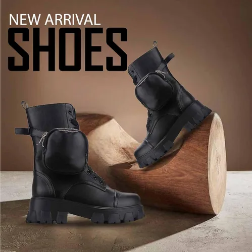 Miniatura 4 de Cape Robbin MonaLisa Botas de combate para mujer, botas de plataforma con tacones de bloque gruesos, botas altas para mujer