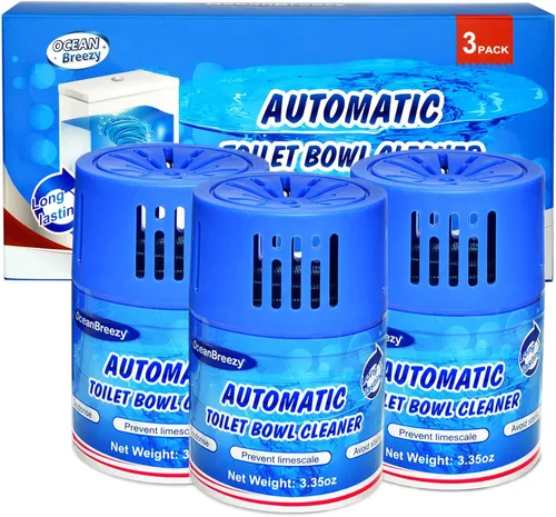 Miniatura 8 de Botellas limpiadoras automáticas de inodoro, paquete de 2 limpiadores de inodoro en tanque para prevención de acumulación de manchas, limpiador azul