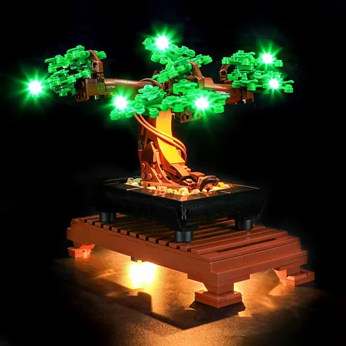 Miniatura 2 de YEABRICKS Kit de luz LED para Lego – Creator Expert Bonsai (verde) modelo de bloques de construcción, juego de luces LED compatible con 10281