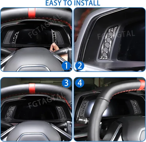 Miniatura 5 de Adhesivo suave de fibra de carbono para panel de instrumentos, compatible con Chevrolet Corvette C8 2020-2025, accesorios adhesivos para panel