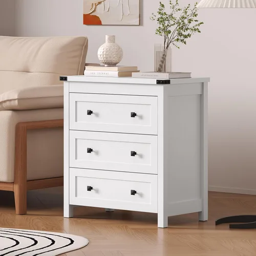 Miniatura 25 de BORNOON Cómoda de 9 cajones, moderna cómoda de almacenamiento de madera, soporte de TV, organizador de cajones de madera con asas de metal