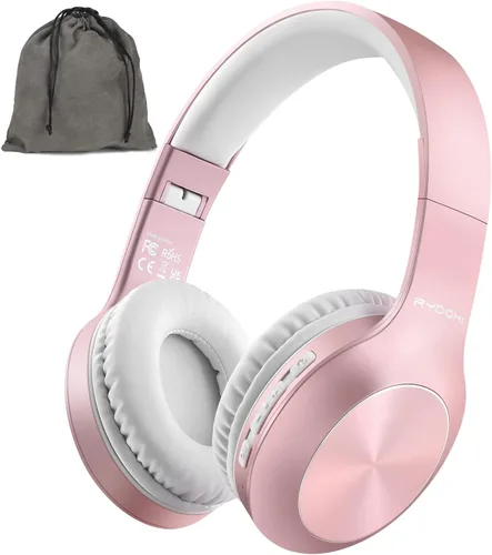 Rydohi - Auriculares inalámbricos Bluetooth sobre la oreja con tiempo de reproducción de 68H, auriculares estéreo HiFi con micrófono y modos 3EQ,