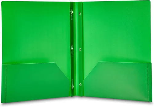 Miniatura 3 de Amazon Basics Carpetas de plástico coloridas resistentes con 2 bolsillos para papel tamaño carta, paquete de 12, colores surtidos