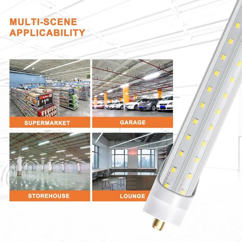 Miniatura 4 de ONLYLUX Bombillas LED de 8 pies, bombilla LED de 8 pies para tienda, 72 W, 6000 K, 10000 lm, súper brillante, luces T8 T10 T12 en forma de V FA8