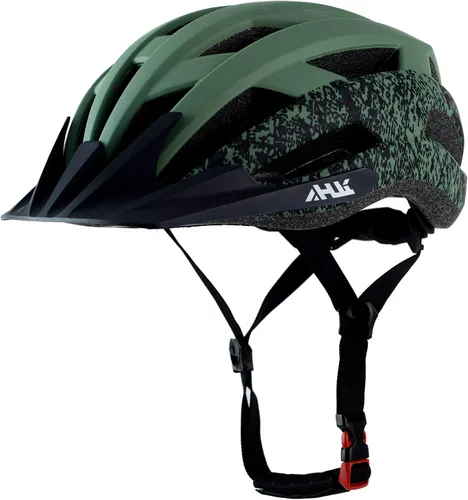 Casco de bicicleta de carretera para adultos jóvenes, casco de bicicleta de montaña ajustable para hombres y mujeres con visera desmontable, 2 Verde
